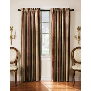 Roseline Striped Semi-Sheer Rod Pocket Curtain Panels (Set of 2)