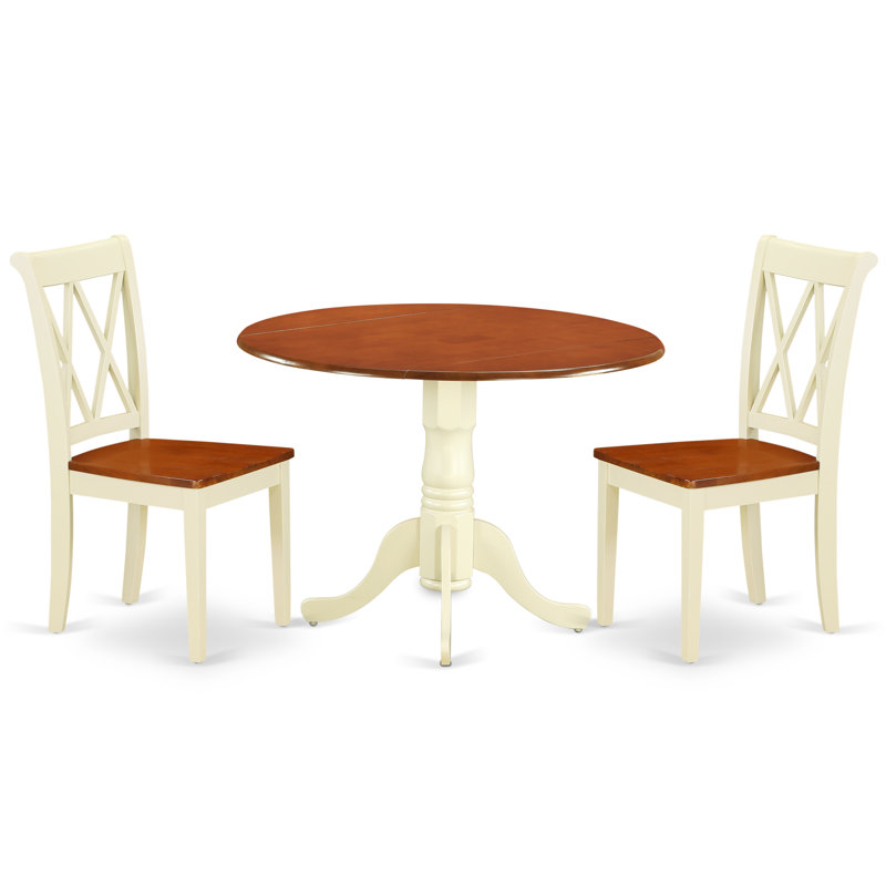 August Grove Kroeker 3 Piece Drop Leaf Solid Wood Dining Set Reviews Wayfair