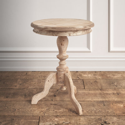 Hannelore Solid Wood Pedestal End Table