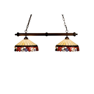 Go to store & view more images Meyda Tiffany Tiffany Burgundy Billiard 2-Light Pool Table Light