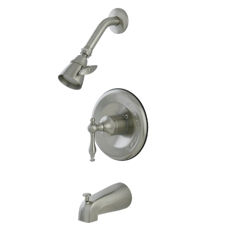 Kingston Brass Legacy 3-handle Tub & Shower Faucet Set Satin Nickel Open Box
