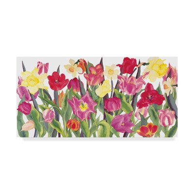 Tulips and Daffodils - Wrapped Canvas Print Trademark Fine Art Size: 12