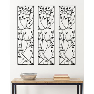 Tealight Climbing Leaves Wall Decor (Set of 3)