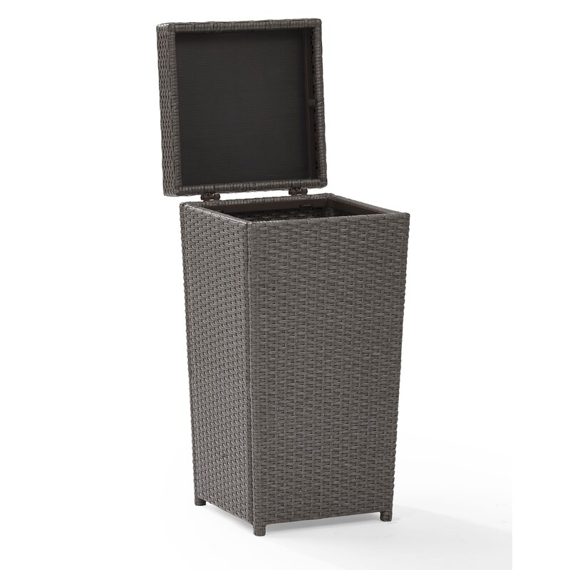 Mistana Crawfordsville Outdoor Wicker Trash Can Reviews Wayfair