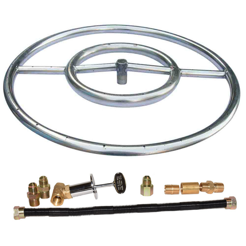 15/" Steel Fire Pit NG Natural gas or Propane Burner Kit ring pit