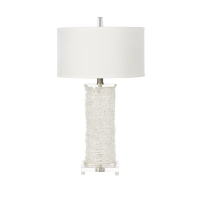 32" White/Clear Table Lamp