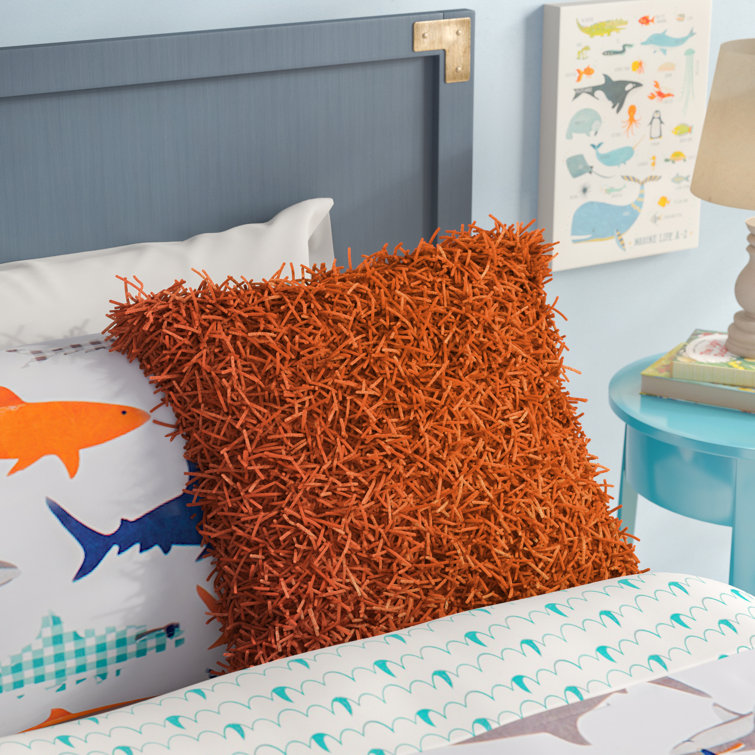 orange shag pillow