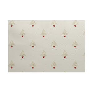 Filigree Forest Off white/Burgundy Indoor/Outdoor Area Rug