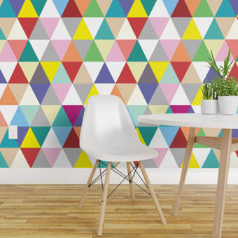Geometric Rainbow Color Trangle Floor Decals 3D Wallpaper Wall Mural