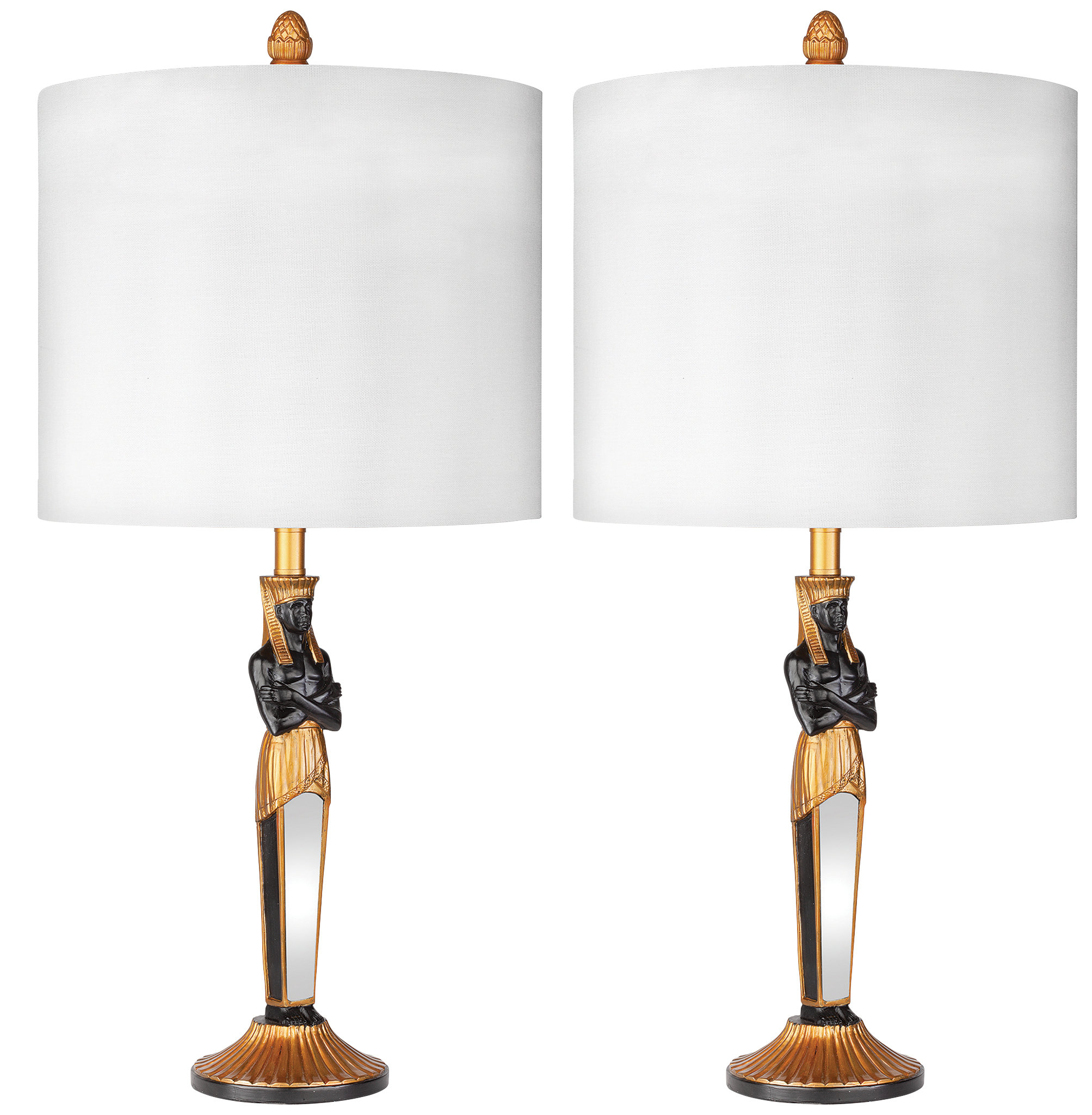 Design Toscano Servant To The Egyptian Pharaoh 24 Table Lamp Set Egyptian Pharaoh 24 Table Lamp