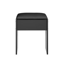 EBTOOLS Vanity Stool,Grey Chenille Vanity Dressing Chair Seating Stool Comfortable Bedroom Table Chair with Black Legs for Living Room Bedroom Reception,20.47 x 20.47 x 22.44 inch 