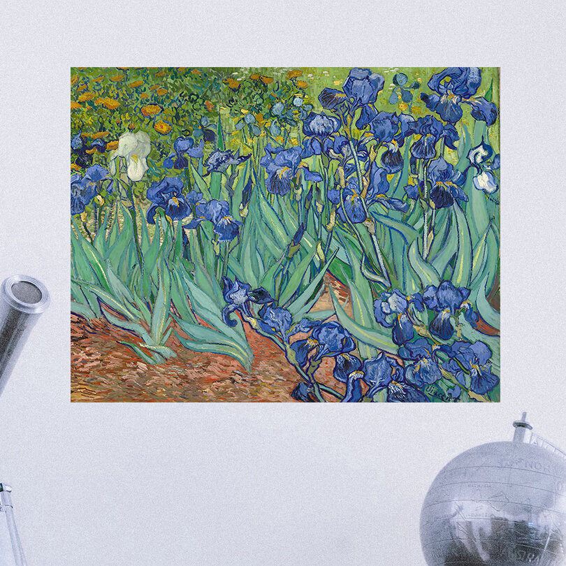 ArtVerse VAN046A3648A Van Goghs Irises in Red Removable Art Decal 36 x 48 