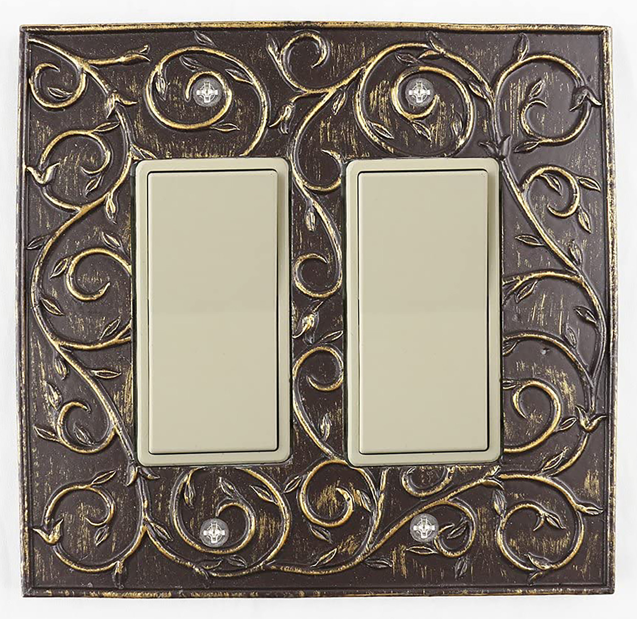 Meriville French Scroll 2-Gang Toggle Light Switch Wall Plate | Wayfair