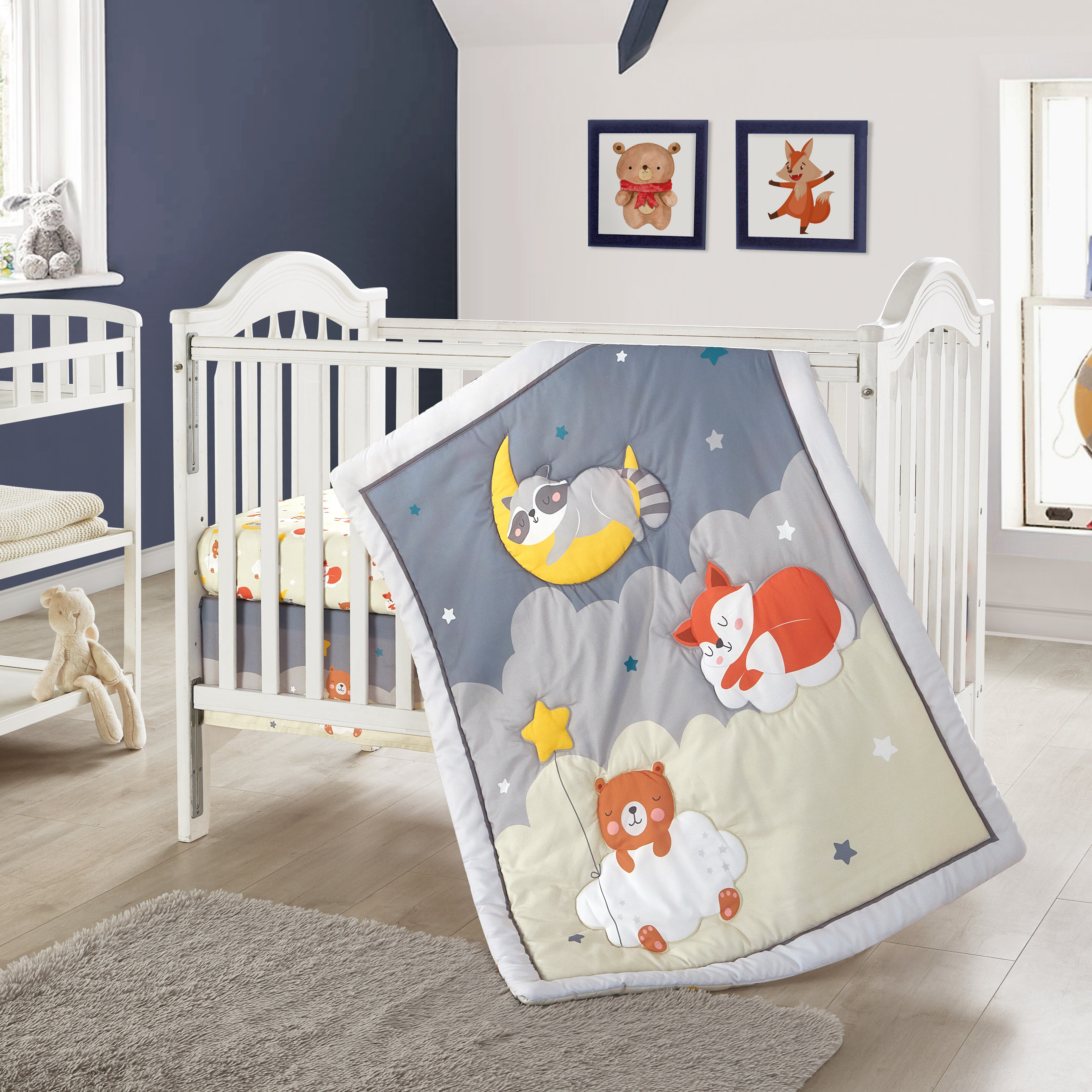 Mickey Mouse Crib Baby bedding cribs for babies cot bumper bed around piece set 