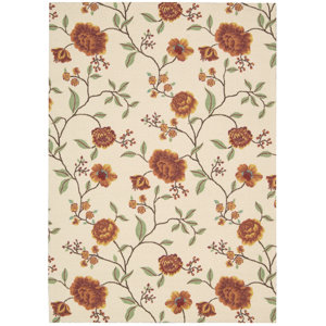 Burnside Ivory Floral and Plants Area Rug