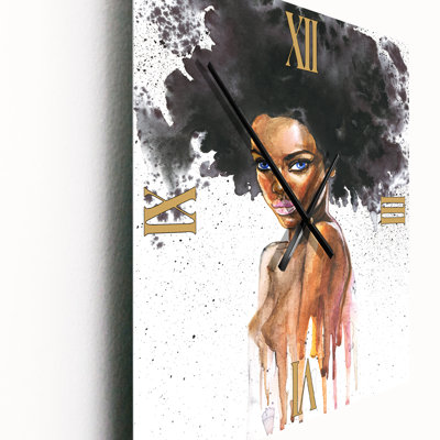 Portrait of African American Woman VII - Modern Wall Clock