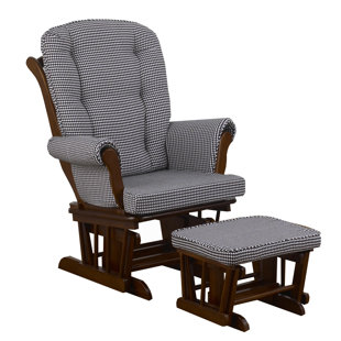 Go to store & view more images Poppy Hounstooth Glider with Ottoman by Cotton Tale