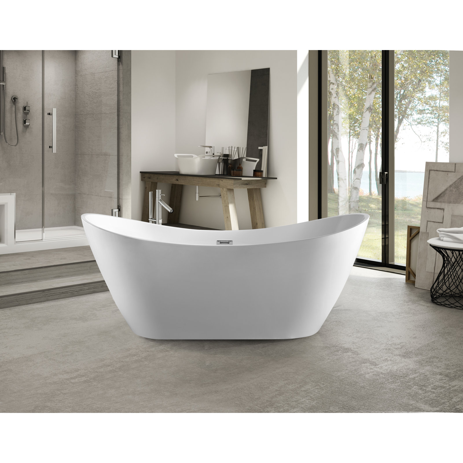 Acrylic+71%22+x+29%22+Freestanding+Soaking+Bathtub.jpg (1600×1600)-花瓣网