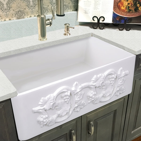 Nantucket Sinks Vineyard Fireclay 33" L x 20" W Farmhouse ...