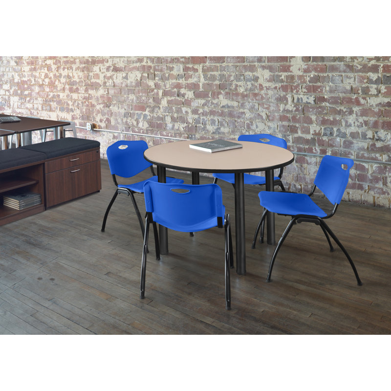 Symple Stuff Leiser 42 5 Piece Round Breakroom Table Set Wayfair