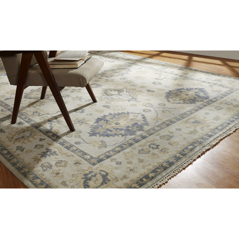 Darby Home Co Neerav Oriental Hand Knotted Wool Ivory Area Rug Wayfair