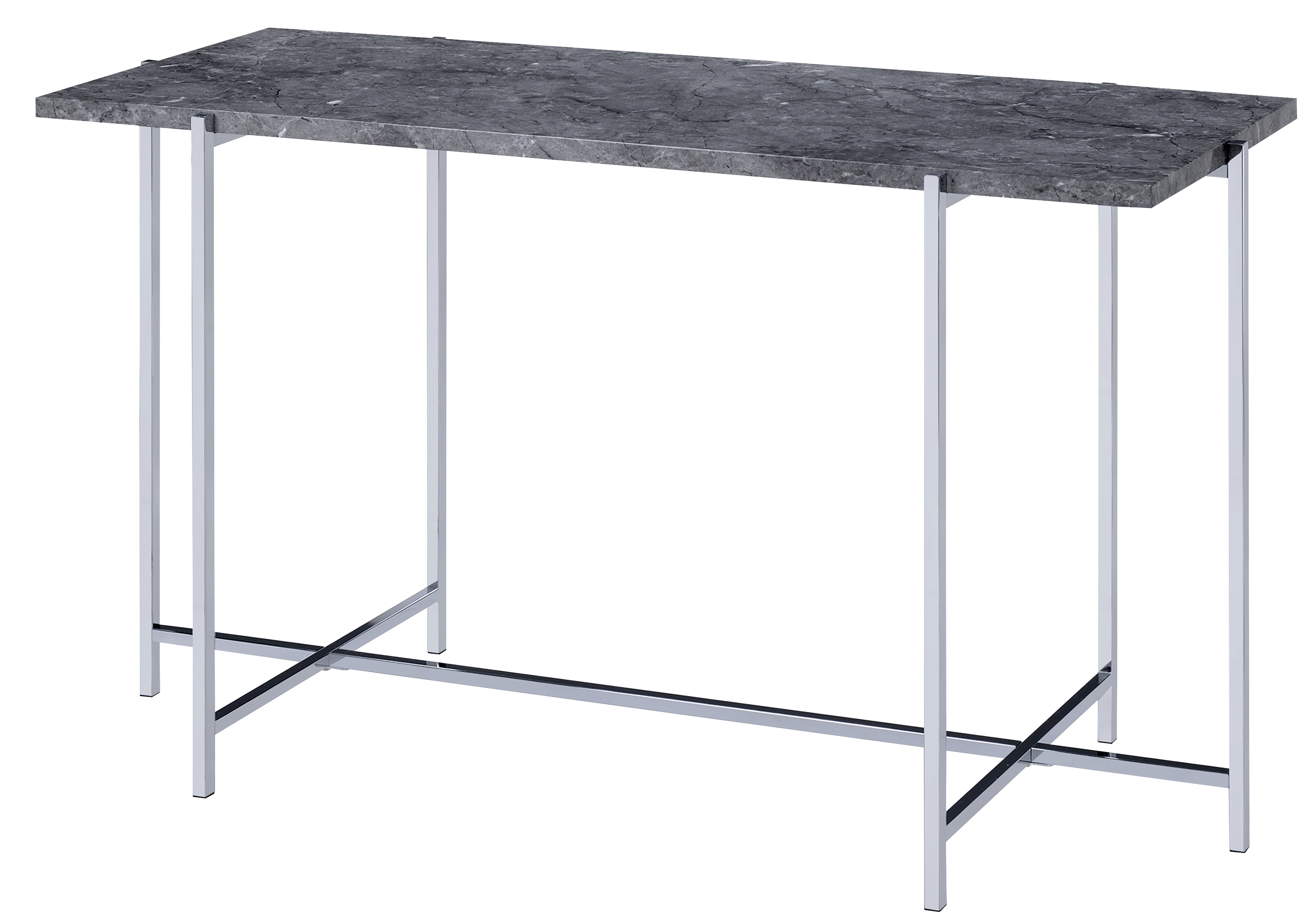 Wrought Studio Contemporary Marble Top Sofa Table With Trestle Contemporary Marble Top Sofa Table