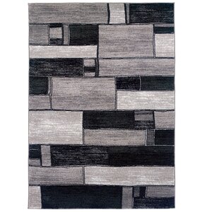 Archer Oblong Blocks Charcoal/Gray Area Rug