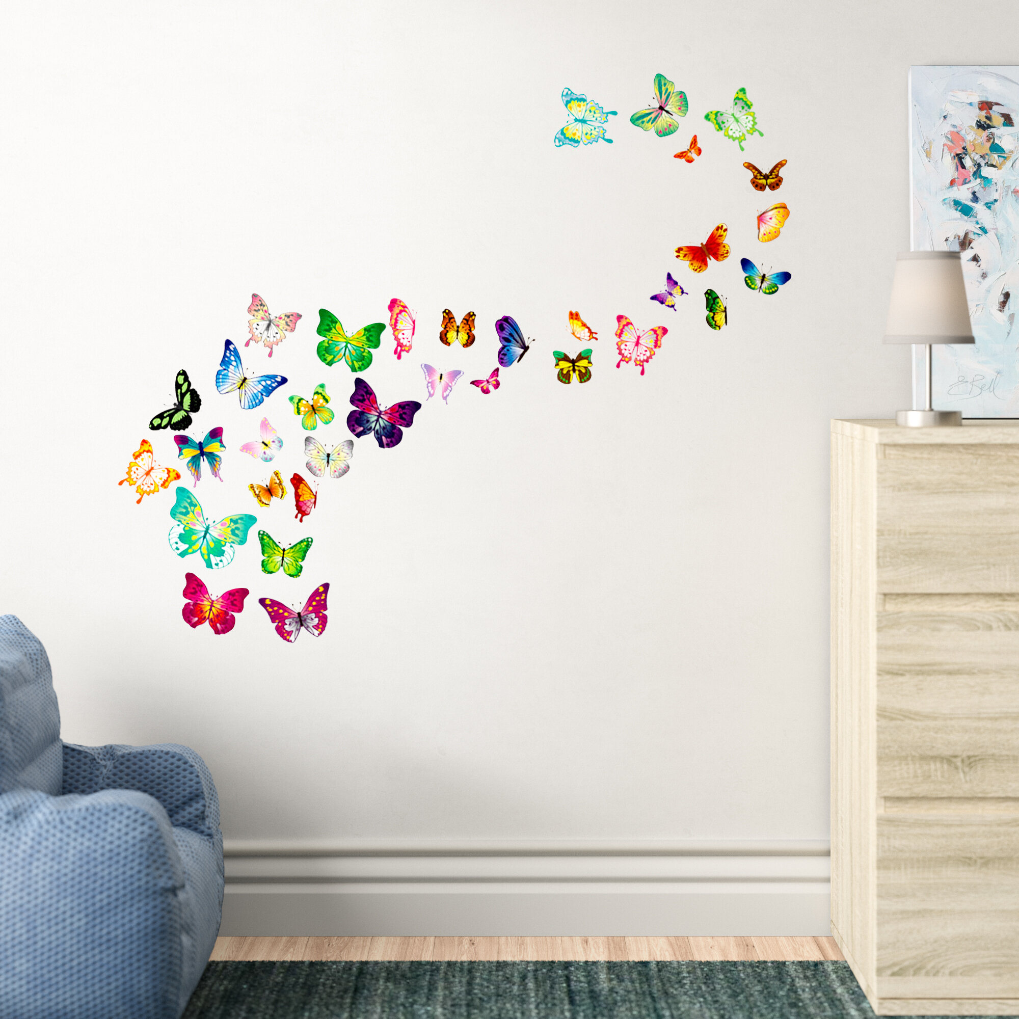 24Pcs Gold Butterfly Wall Sticker Decal 3D Metallic Art Butterfly Mural Decoration DIY Flying Stickers for Kids Bedroom Home Party Nursery Classroom Offices Décor Branches Gold 5 