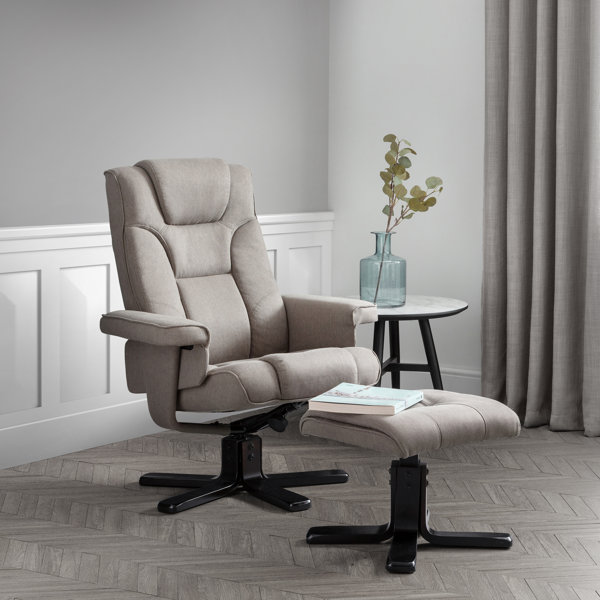 grey recliner chair with footstool