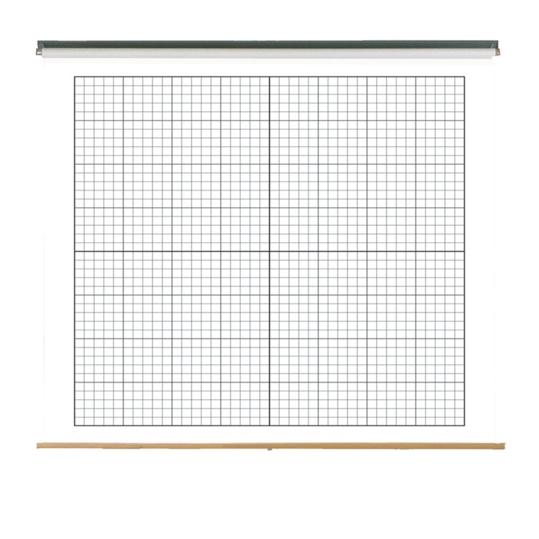 geyer instructional products pull down dry erase chart 1 grid xy axis wall mounted whiteboard 63 x 48 wayfair