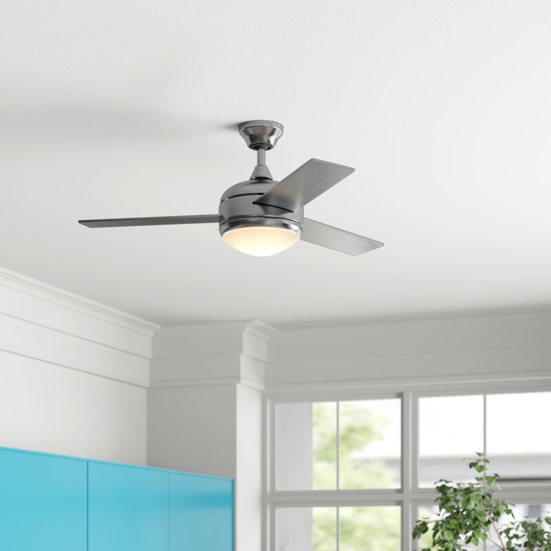 Zipcode Design 48 Dennis 3 Blade Ceiling Fan With Remote Light