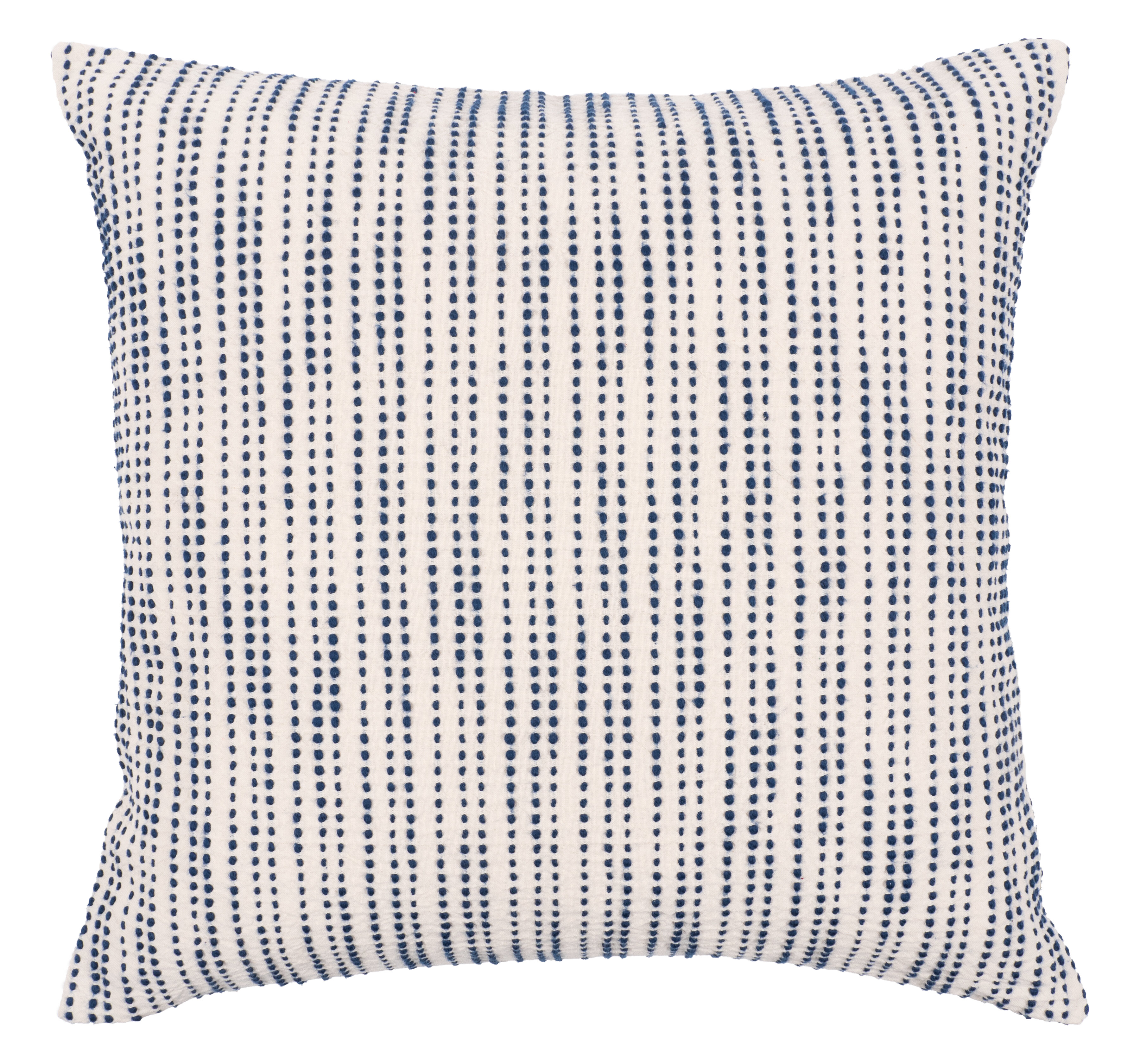 blue textured throw pillow