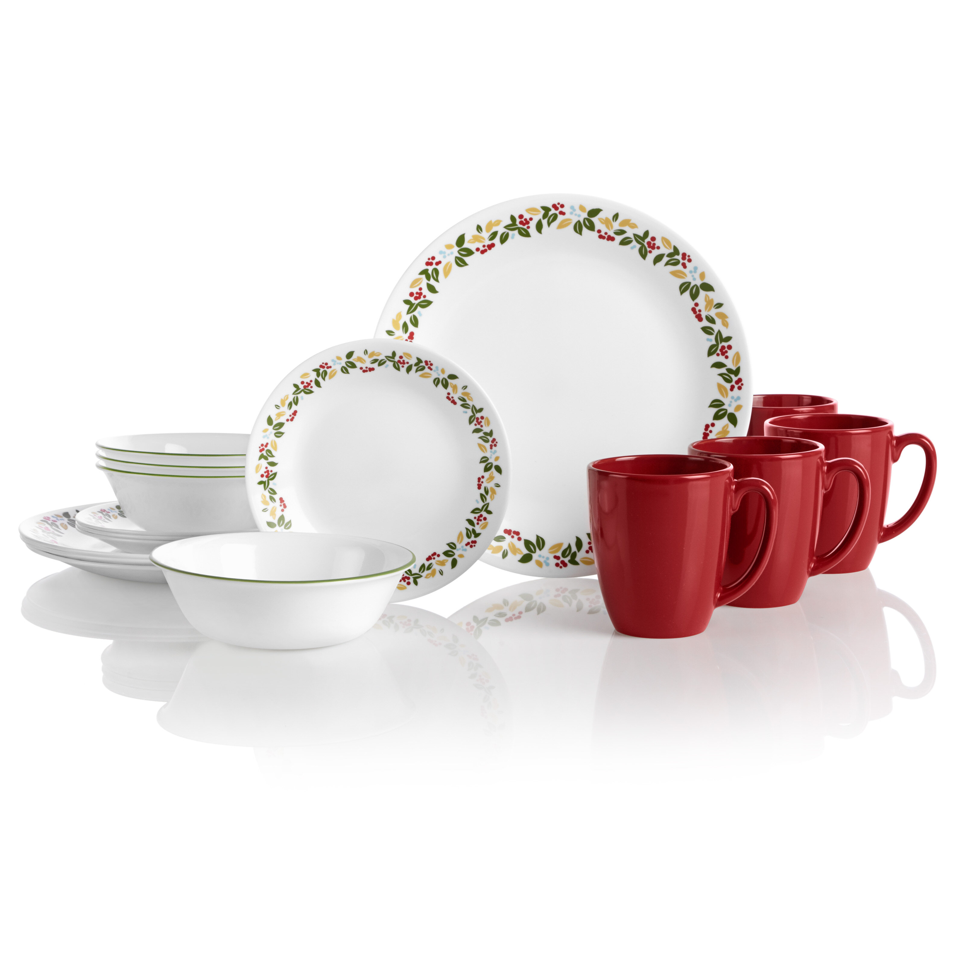 Corelle Holiday Berries 16 Piece Dinnerware Set Service For 4