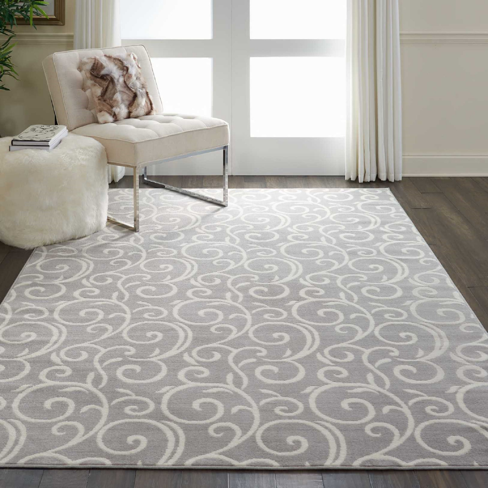 Charlton Home Susan Floral Gray Area Rug Reviews Wayfair