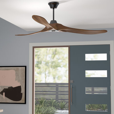 60" Batha 3 - Blade Propeller Ceiling Fan with Remote Control