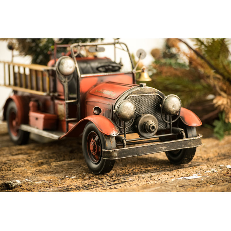 The Holiday Aisle Vintage Style Fire Truck With Christmas Tree