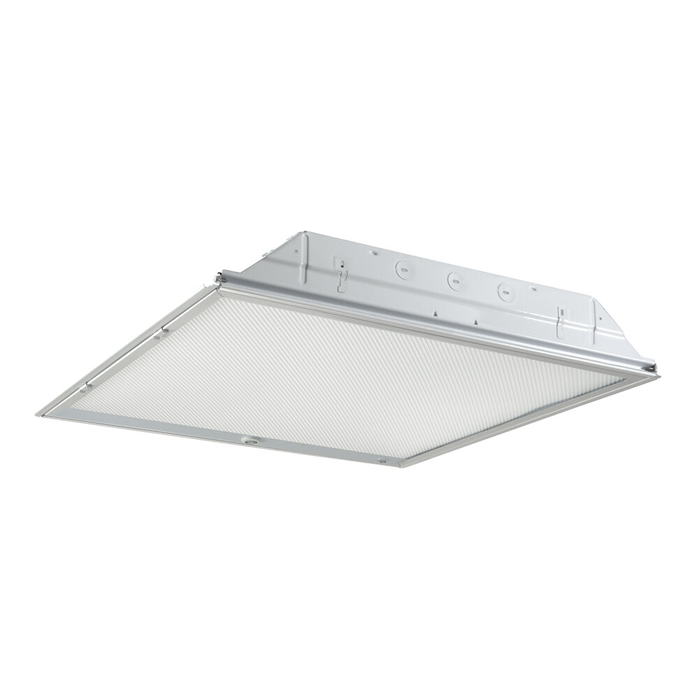 White Integrated LED Drop Ceiling Troffer Light Commercial Metalux 2 X 4 ft 