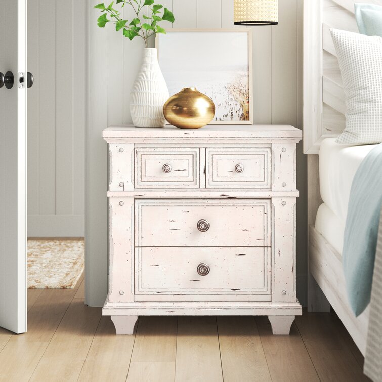 white antique nightstand