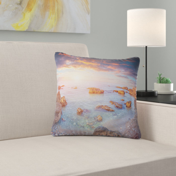 East Urban Home Seashore Sunrise On South Coast Of Sicily Pillow