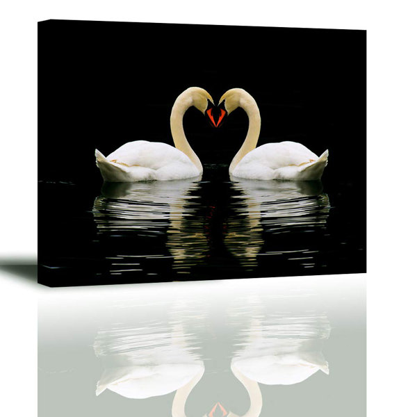 Bird Canvas Prints Painting Picture Home Decor Wall Art Swan in Lake