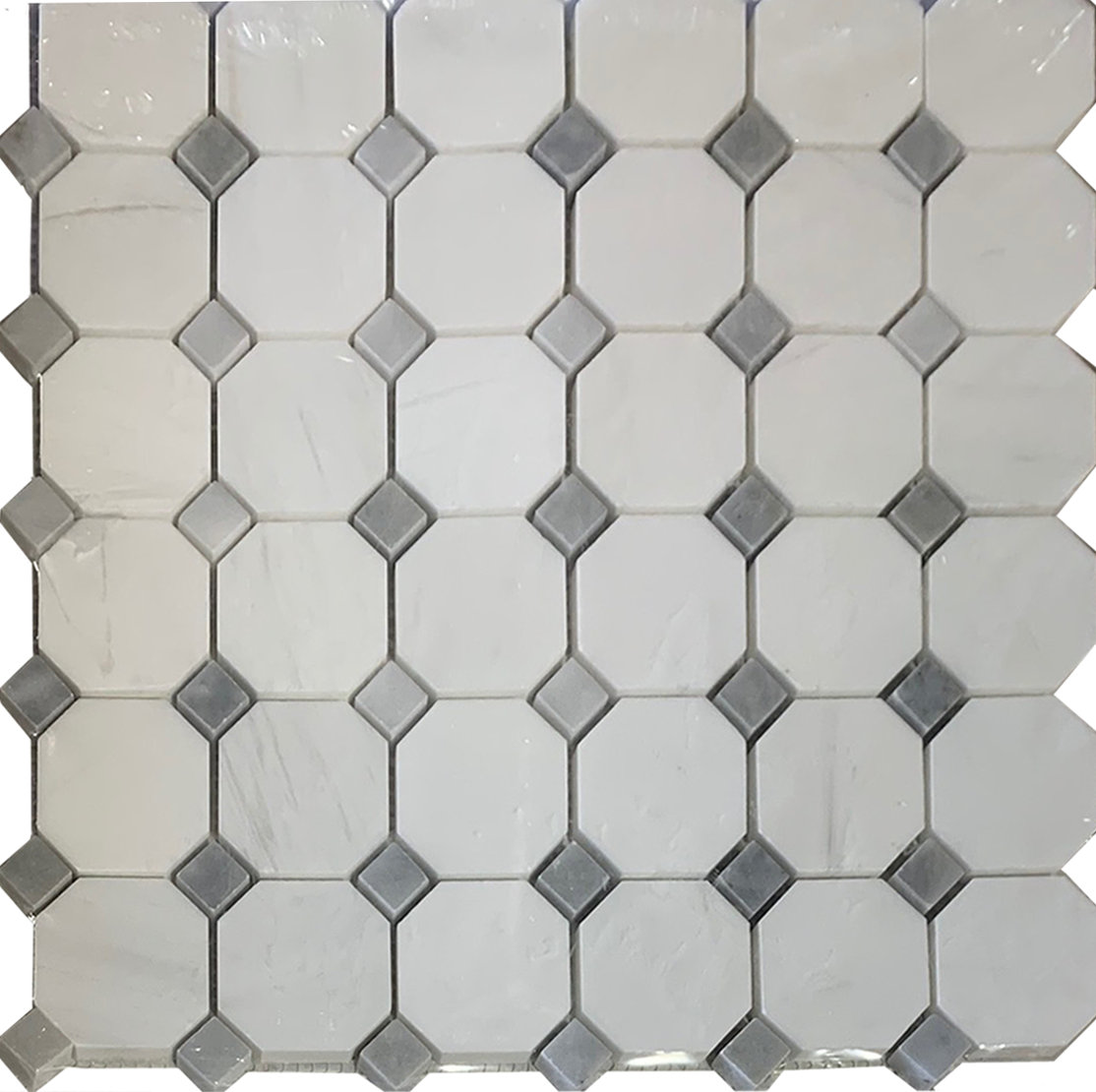 Stone & Tile Shoppe, Inc. Marble Octagon and Dot Mosaic Wall & Floor Tile Wayfair