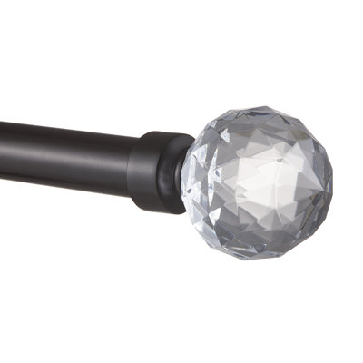 EXCLUSIVE HOME Crystal Ball 1" Curtain Rod and Finial Set