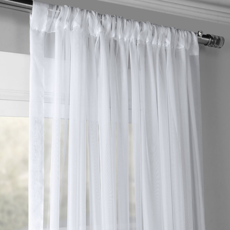 Andover Mills Xan Extra Wide Voile Poly Sheer Single Curtain Panel