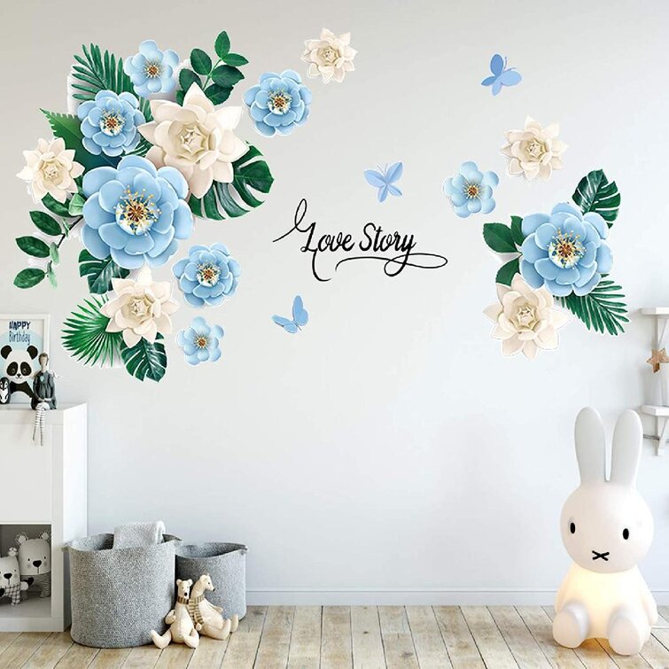 3D Watercolor Floral Wallpaper Wall Mural Removable Self-adhesive Sticker 44
