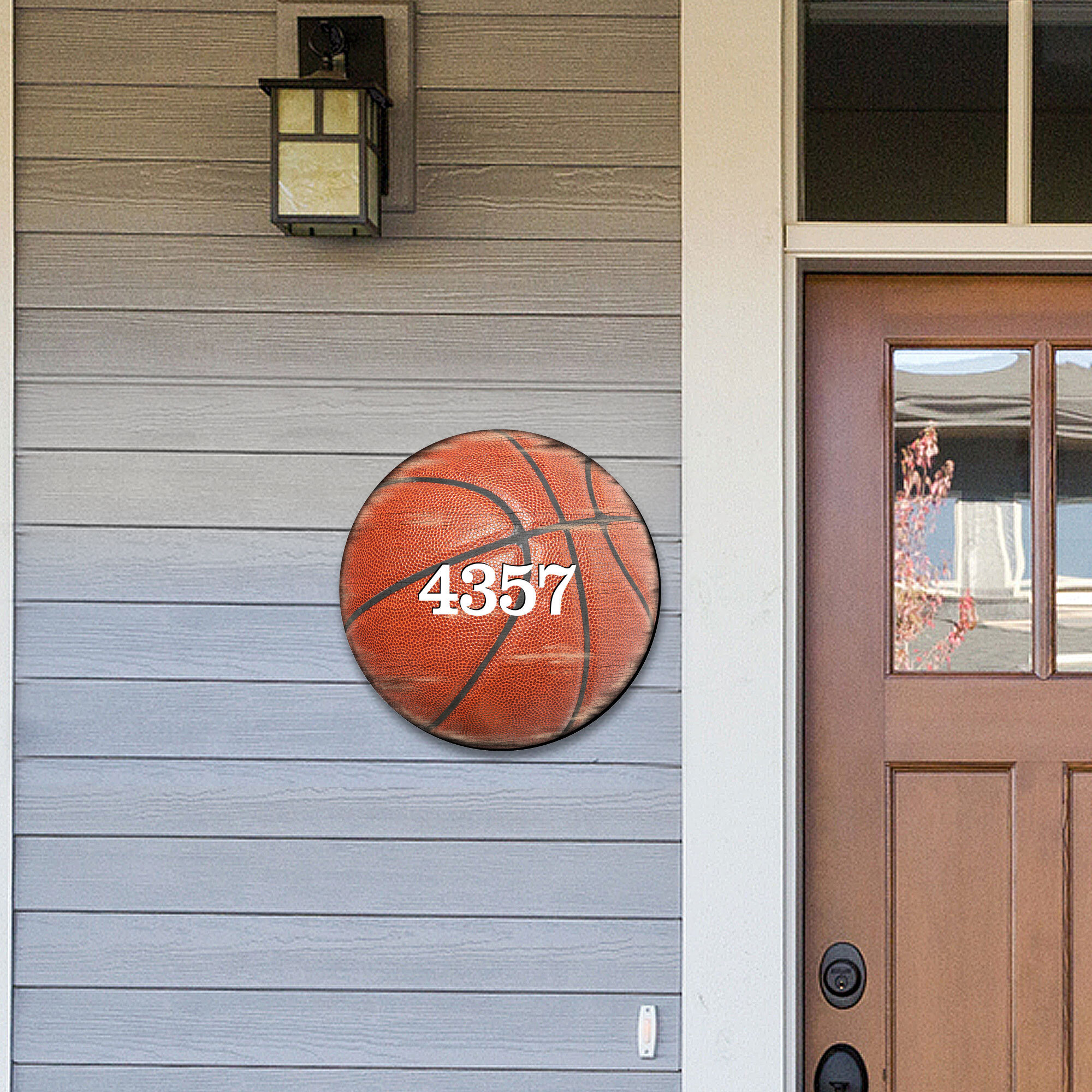 Door Numbers Sign Basketball House Number Plaque Custom Home Address Sign MA989801