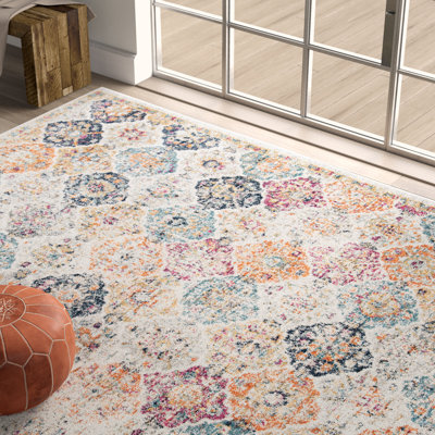 Christa Oriental Navy/Teal/Cream Area Rug