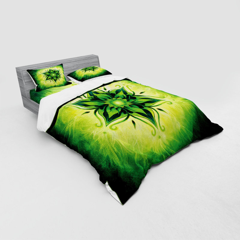East Urban Home Lotus Psychedelic Mandala Meditation Mystic Digital Image Duvet Cover Set Wayfair Get lime green backgrounds and textures background textures or wallpaper images wayfair