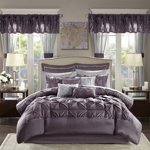 Details about   7 Piece Faux Suede Comforter Set Textured Bedroom Linen Queen Size Plum/Gray New 