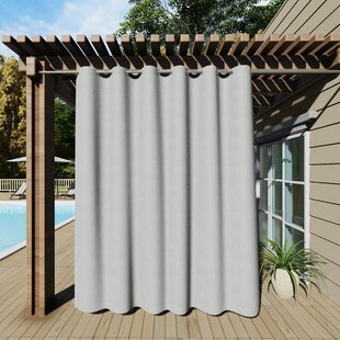 Stone 140 x 180cm Outdoor Curtain Eyelet Panel Garden Décor Drape Patio Shade 