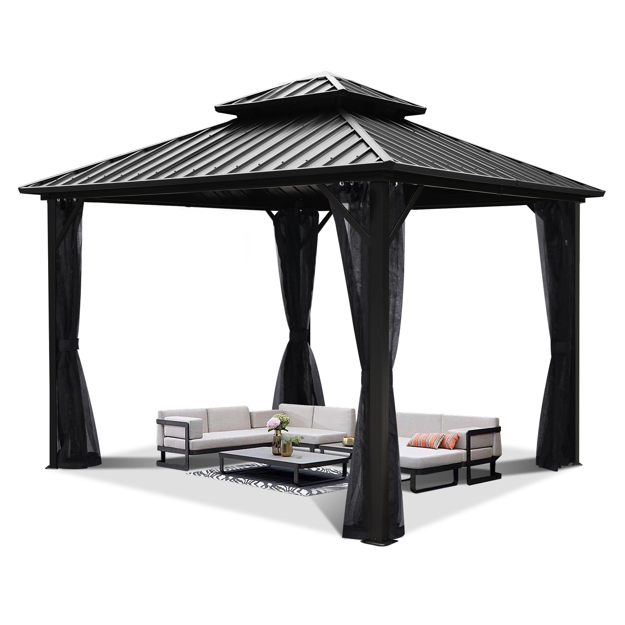 Gartoo 8 Ft W X 8 Ft D Aluminum Patio Gazebo Wayfair gartoo-8-ft-w-x-8-ft-d-aluminum-patio-gazebo-wayfair